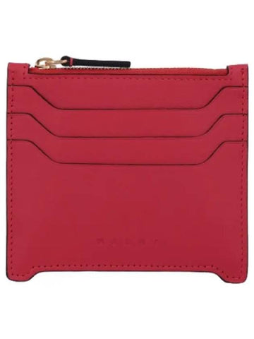 Leather zipper card holder tulip wallet - MARNI - BALAAN 1