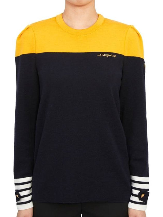 Women's Color Block Knit Top Navy - SAINT JAMES - BALAAN 1