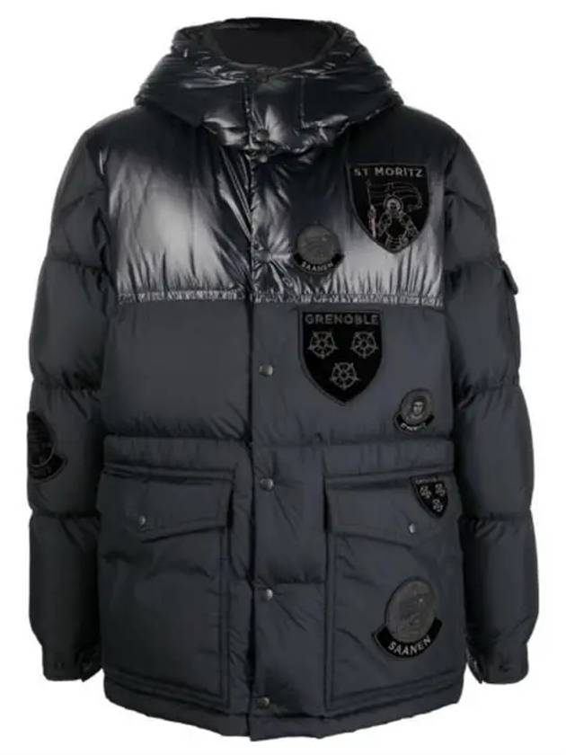 Men's Hyoseris Logo Patch Down Padding Black - MONCLER - BALAAN 2