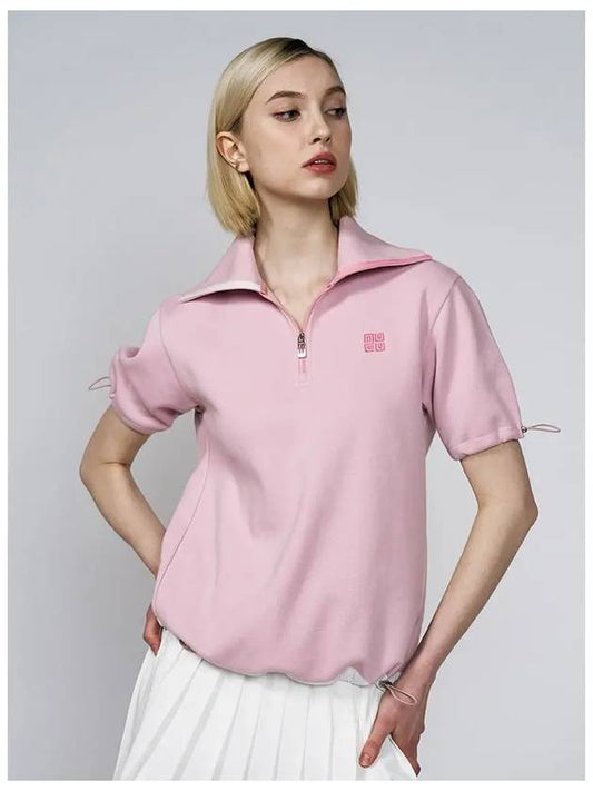 Half zip up women s golf short sleeved t shirt NUGSFST111PK - LENUCU - BALAAN 1