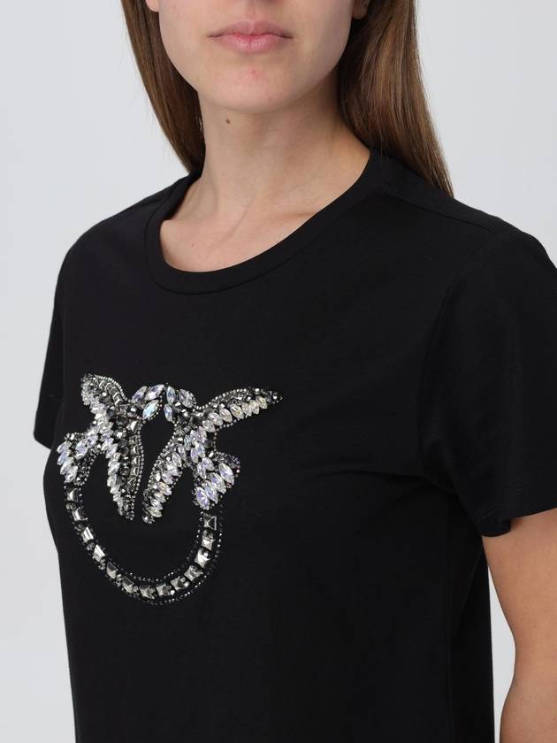 T-shirt Pinko in jersey con logo e strass - PINKO - BALAAN 3