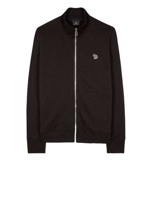 Zebra Logo Cotton Zip-up Jacket Black - PAUL SMITH - BALAAN 1