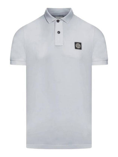 Pique Stretch Cotton Short Sleeve Polo Shirt Blue - STONE ISLAND - BALAAN 1