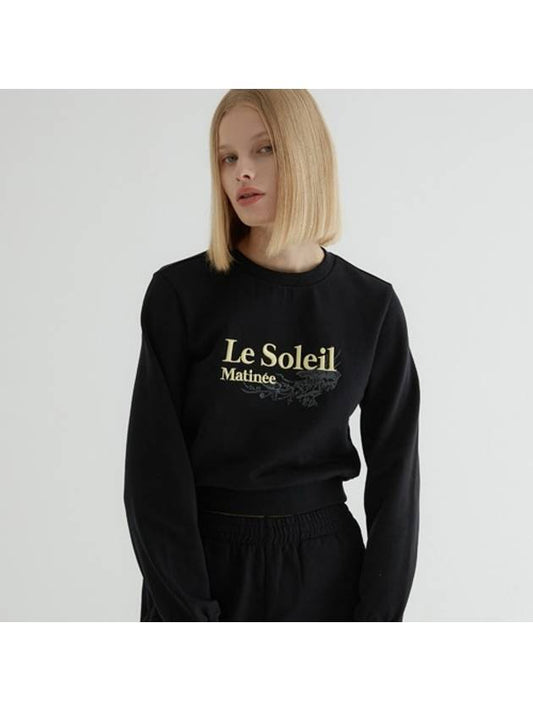 Luster Fruit Crop Sweat Shirt Black - LE SOLEIL MATINEE - BALAAN 2