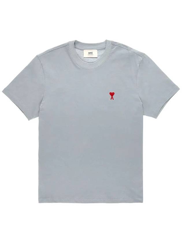 Small Heart Logo  Short Sleeve T-Shirt Blue - AMI - BALAAN 6