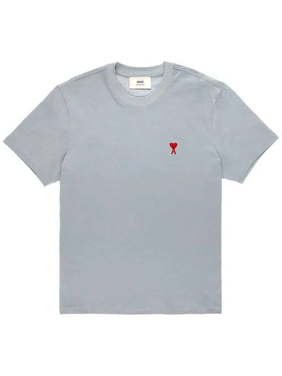 Small Heart Logo  Short Sleeve T-Shirt Blue - AMI - BALAAN 2