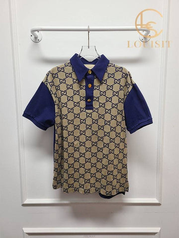 Used luxury goods Lewis It M GG maxi monogram silk cotton polo shirt - GUCCI - BALAAN 1