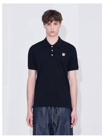 Unisex Fox Head Patch Classic Polo T shirt Black Contemporary Domestic Product GM0022061597202 - MAISON KITSUNE - BALAAN 1