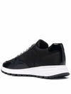 Prax 01 Re-Nylon Brushed Leather Low-Top Sneakers Black - PRADA - BALAAN 4