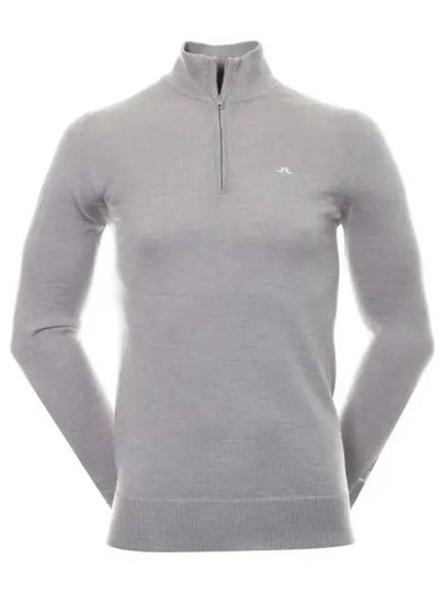 Kian Half Zip-Up Knit Top Melange Grey - J.LINDEBERG - BALAAN 2