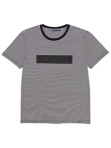 Round neck striped short sleeve t-shirt STEE121 - IKALOOOK - BALAAN 1