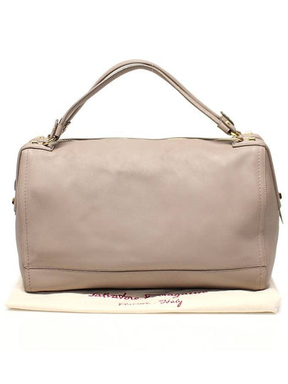 Ferragamo 21 D374 Gray Calfskin Gold Satchel Shoulder Bag - SALVATORE FERRAGAMO - BALAAN 2