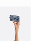 Saddle Bloom Oblique Jacquard Denim Card Wallet Blue - DIOR - BALAAN 4