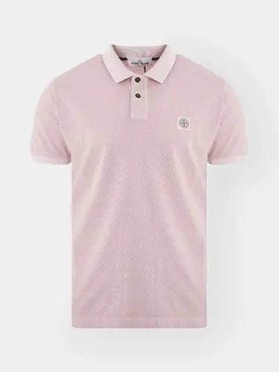 Logo Patch Washing Polo Shirt Pink - STONE ISLAND - BALAAN 2