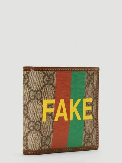 FAKE NOT Supreme Print Coated Canvas BeFold Wallet - GUCCI - BALAAN 2