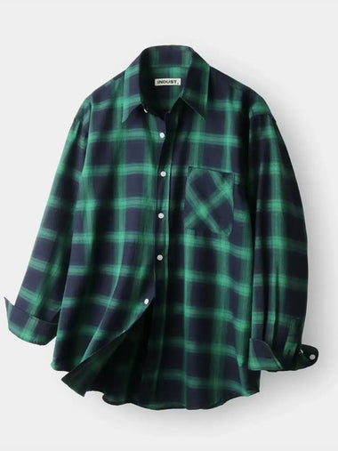 Tartan check long sleeve shirt green - INDUST - BALAAN 1