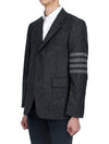 Donegal Tweed 4 Bar Single Breasted Blazer Jacket Grey - THOM BROWNE - BALAAN 5