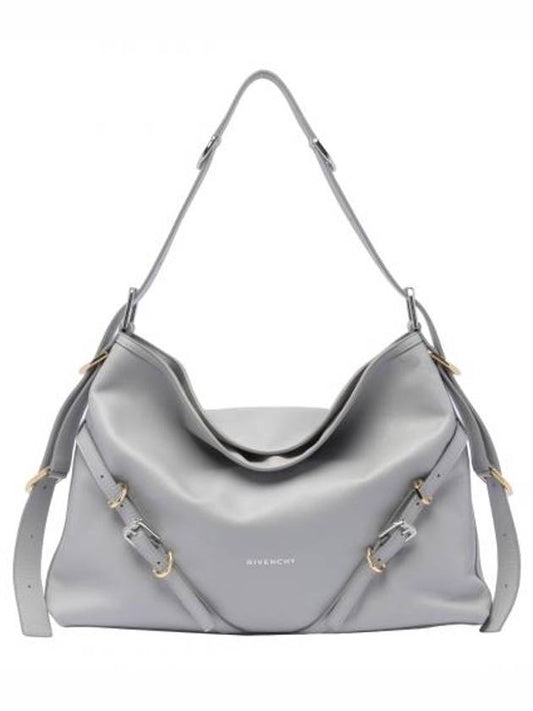 Voyou Medium Leather Shoulder Bag Grey - GIVENCHY - BALAAN 1