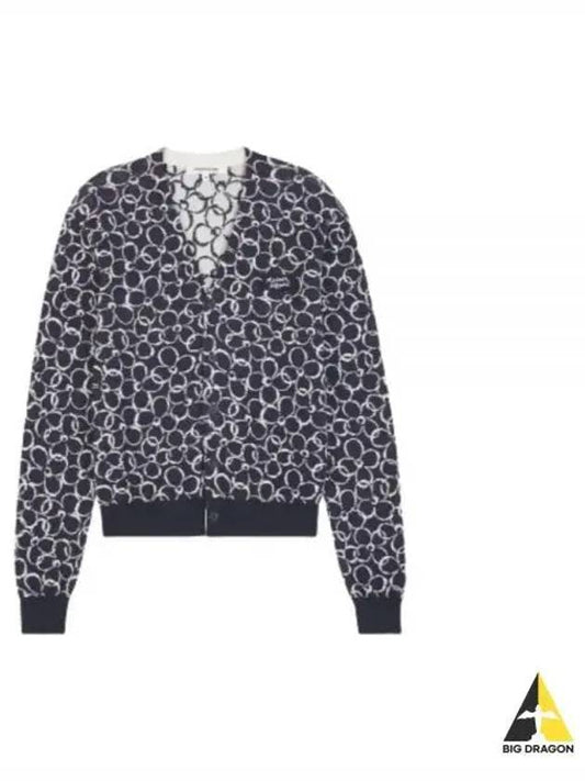 Abstract Daisy Jacquard Cardigan Navy - MAISON KITSUNE - BALAAN 2