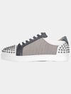 Men's Sabaste Spike Leather Low Top Gray Sneakers 1210287 - CHRISTIAN LOUBOUTIN - BALAAN 1