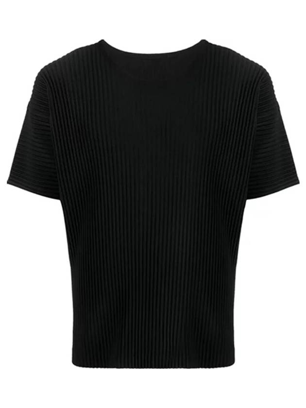 Pleated Fabric Short Sleeve T-Shirt Black - ISSEY MIYAKE - BALAAN 2