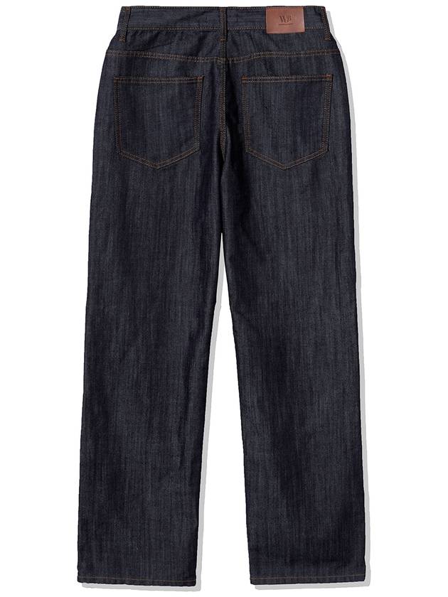 Semi-wide satin striped raw denim pants INDIGO - WEST GRAND BOULEVARD - BALAAN 4