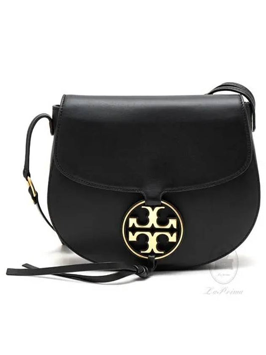 Miller Metal Logo Calf Leather Cross Bag Black - TORY BURCH - BALAAN 2