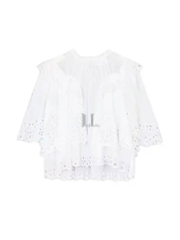 Katia Ruffled Broderie Anglaise Cotton Blouse White - ISABEL MARANT - BALAAN 2