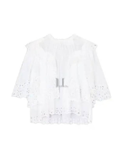 Katia Ruffled Broderie Anglaise Cotton Blouse White - ISABEL MARANT - BALAAN 2