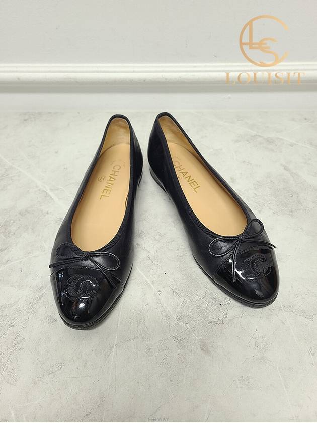 Used luxury goods Lewis It 36 Black CC logo ballerina flat shoes - CHANEL - BALAAN 2