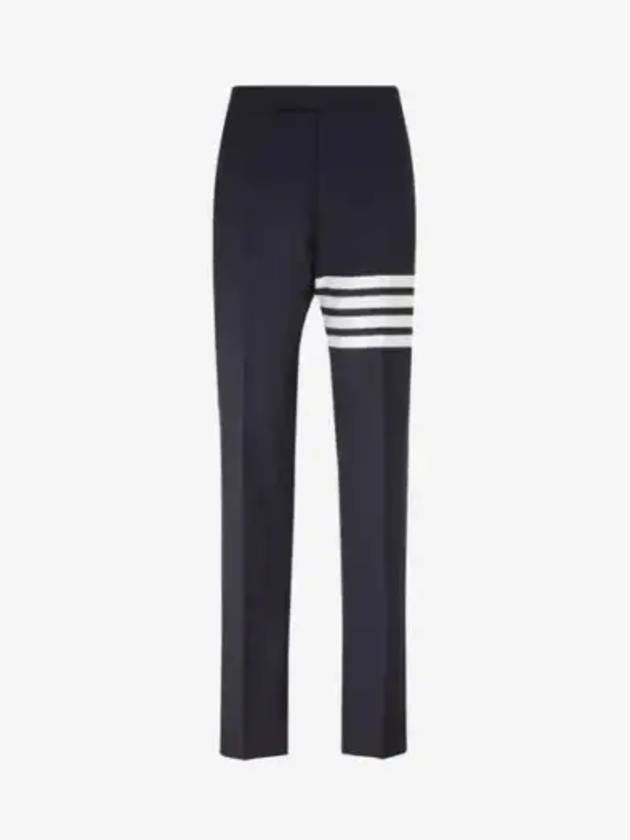 Diagonal Plain Weave Classic Wool Slacks Navy - THOM BROWNE - BALAAN 3