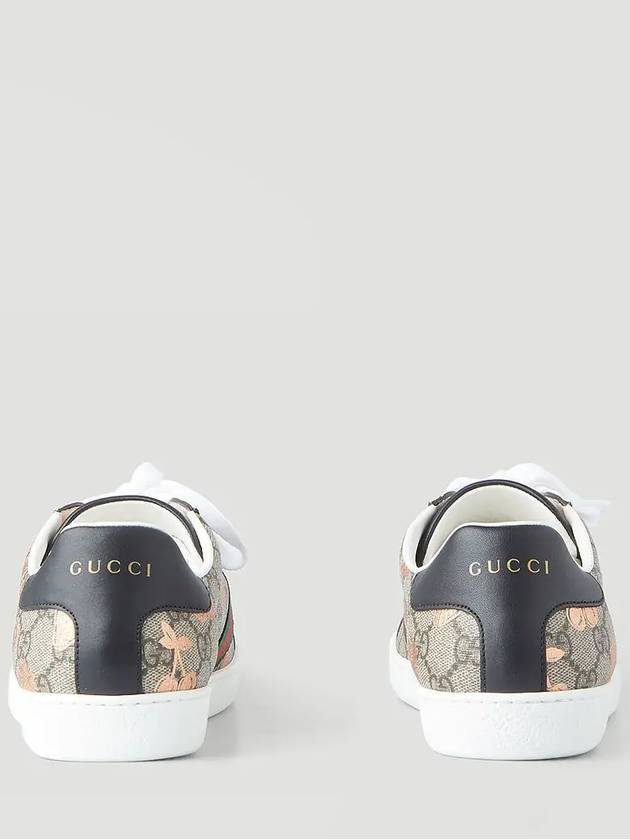 Berry Print Supreme Canvas Low Top Sneakers Beige - GUCCI - BALAAN 4