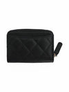 Classic Zipped Coin Purse Grained Calfskin Silver Black - CHANEL - BALAAN 3