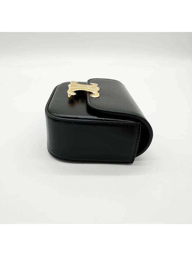 Triomphe Small Shiny Calfskin Cross Bag Black - CELINE - BALAAN 7