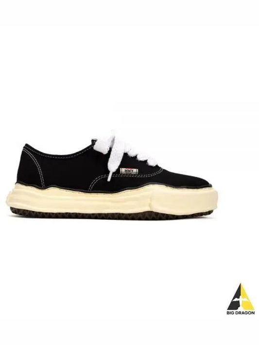 A09FW735 BLACK Baker OG sole canvas low top sneakers - MIHARA YASUHIRO - BALAAN 1