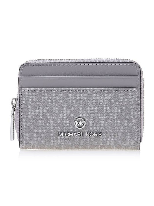 Jet Set Small Logo Card Wallet Grey - MICHAEL KORS - BALAAN 2