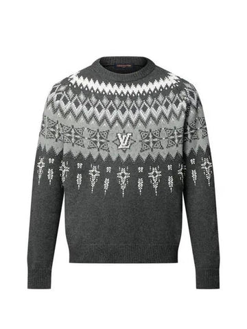 Embellished Wool Cashmere Blend Knit Top Grey - LOUIS VUITTON - BALAAN 1