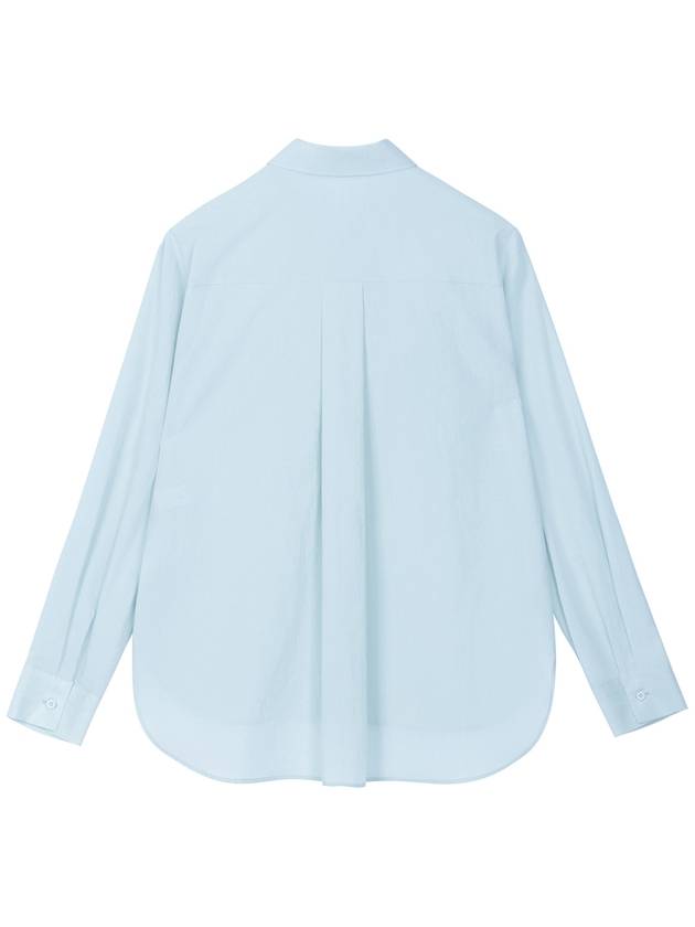 Helena Summer Basic Oversized Fit Collar Long Sleeve Shirt Sky - RAMUSTUDIO - BALAAN 3