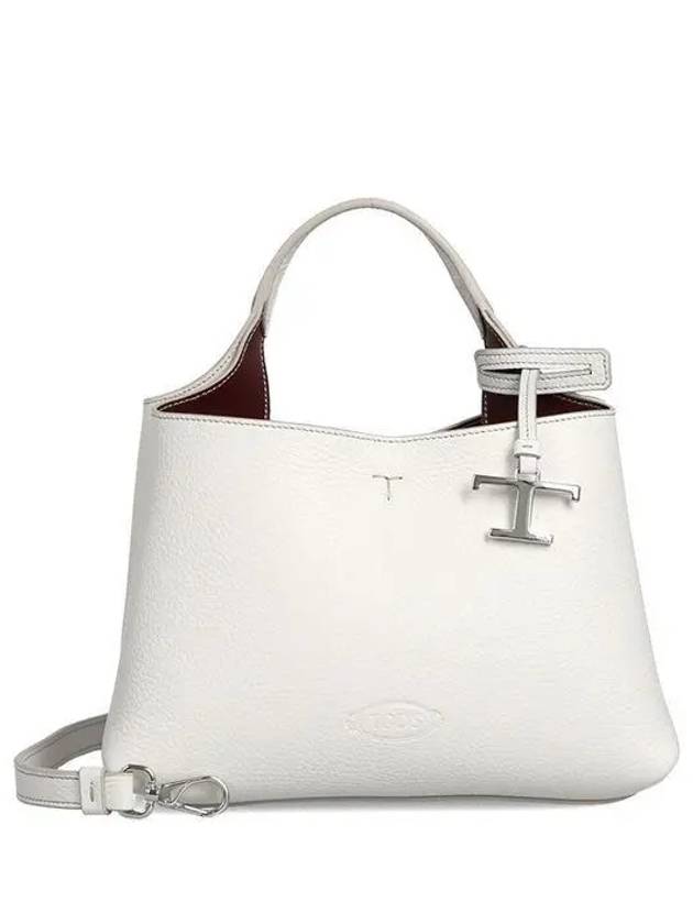 Logo Charm Leather Micro Tote Bag White - TOD'S - BALAAN 2