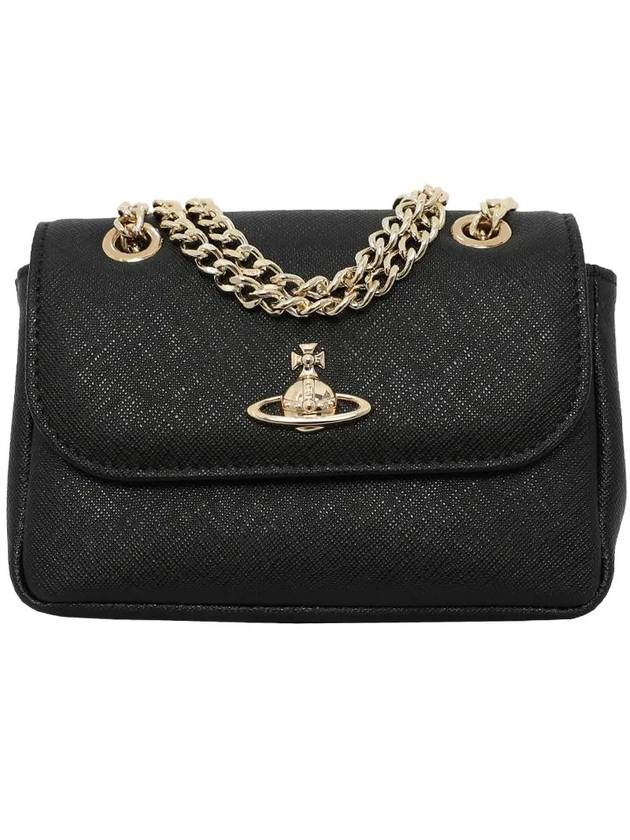 Logo Small Chain Cross Bag Black - VIVIENNE WESTWOOD - BALAAN 2