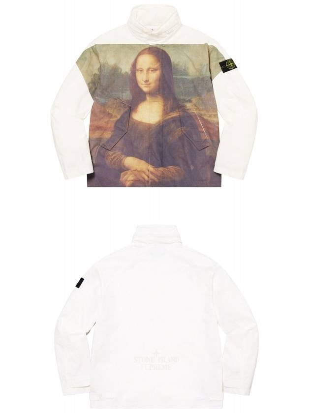 7625401S3 V0099 Supreme x Wappen Patch Mona Lisa Cotton Cordura Shell Jacket White Men's Jacket TEO - STONE ISLAND - BALAAN 4