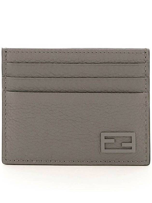 FF logo two-tone card wallet gray - FENDI - BALAAN.