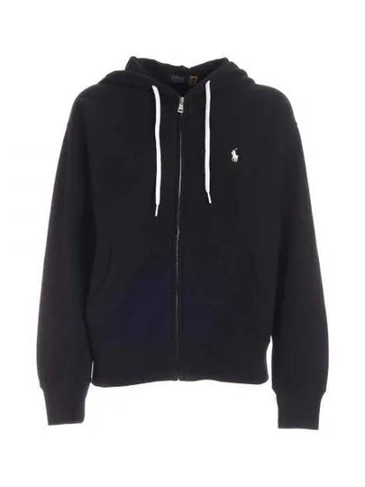 Embroidered Logo Zip Up Hoodie Black - POLO RALPH LAUREN - BALAAN 2