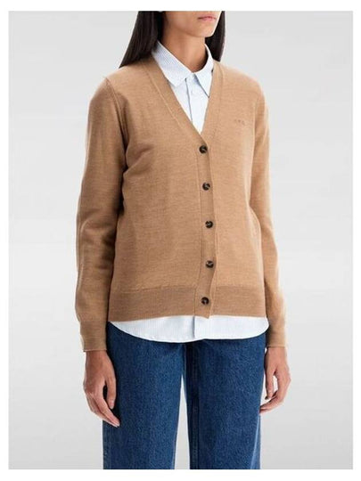 Salomé Logo Wool Cardigan Beige - A.P.C. - BALAAN 2