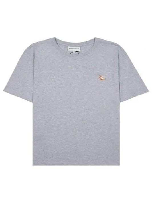 Chillax Fox Patch Regular Short Sleeve T-Shirt Grey - MAISON KITSUNE - BALAAN 2