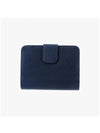 Logo Saffiano Leather Half Wallet Navy - PRADA - BALAAN 5