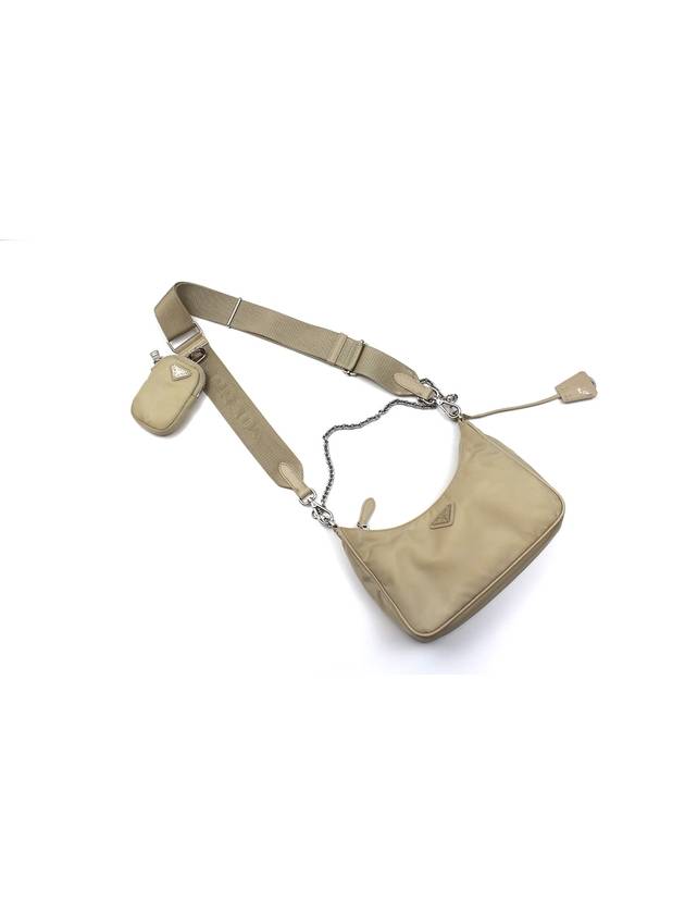 Re edition 2005 Nylon Tesuto Chain Hobo Bag Desert Beige 1BH204 - PRADA - BALAAN 2