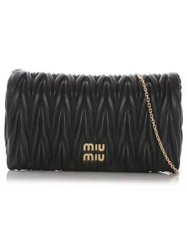 Matelasse Nappa Leather Logo Mini Bag Black - MIU MIU - BALAAN 2