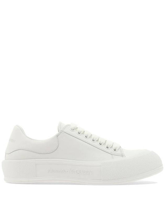 Deck Plimsol Lace Up Low Top Sneakers White - ALEXANDER MCQUEEN - BALAAN 1