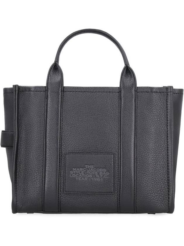 Logo Medium Leather Tote Bag Black - MARC JACOBS - BALAAN 4